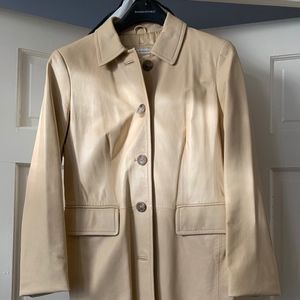 Banana Republic Cream Leather Jacket Size M